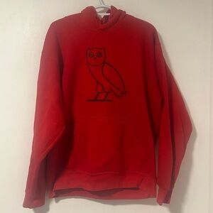 OVO Red Hoodie with Black Owl Logo